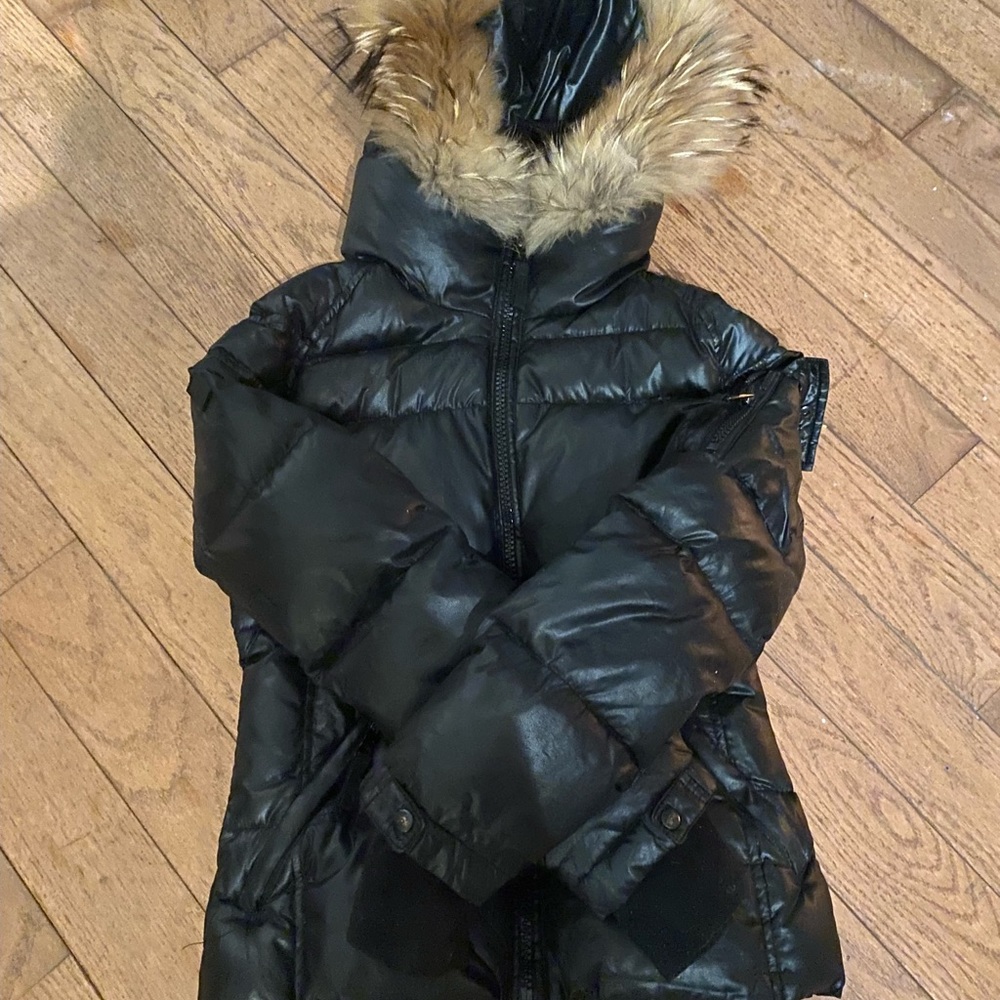 SAM coat Kids size 14 with real fur hood